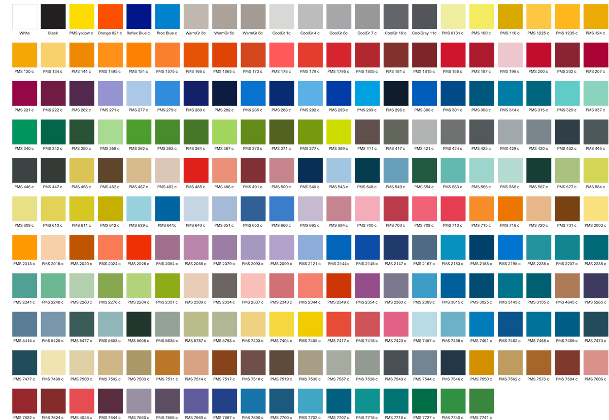 Paleta kolorów Pantone UV